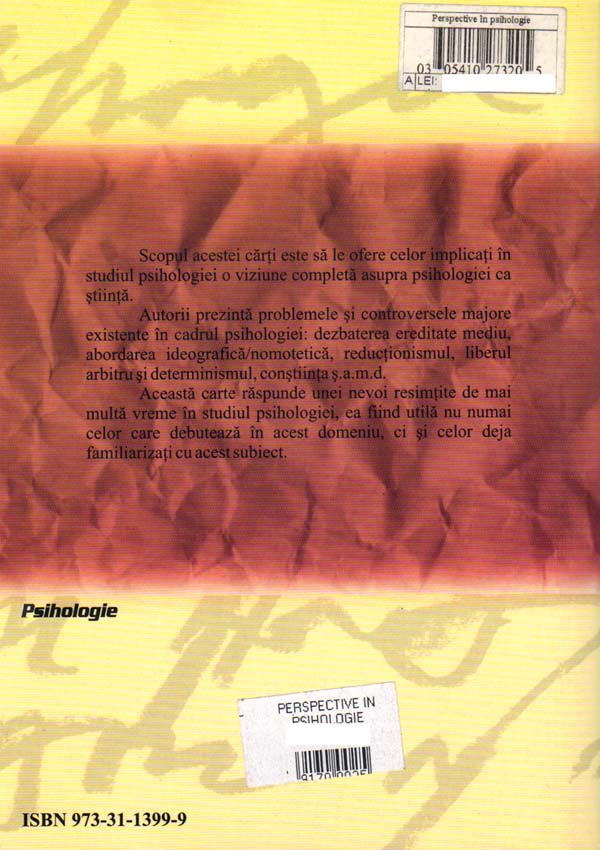 Perspective in psihologie - Tony Malim