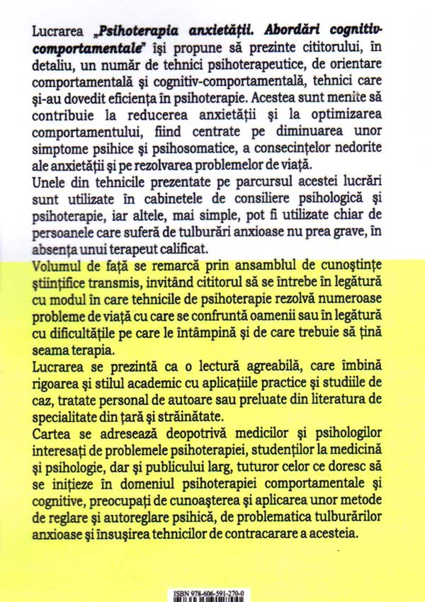 Psihoterapia anxietatii. Abordari cognitiv-comportamentale - Irina Holdevici