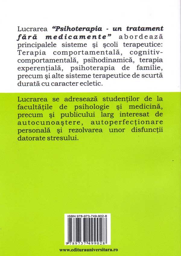 Psihoterapia - un tratament fara medicamente - Irina Holdevici