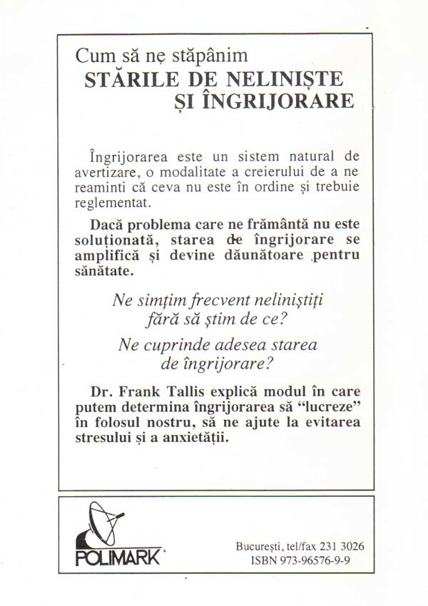 Cum sa ne stapanim starile de neliniste si ingrijorare - Frank Tallis