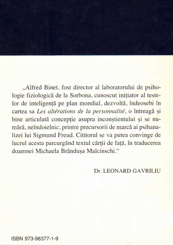 Dedublarea personalitatii si inconstientul - Alfred Binet