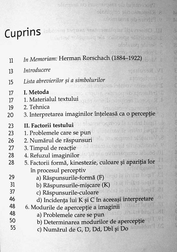 Manual de psihodiagnostic. Testul Rorschach - Hermann Rorschach
