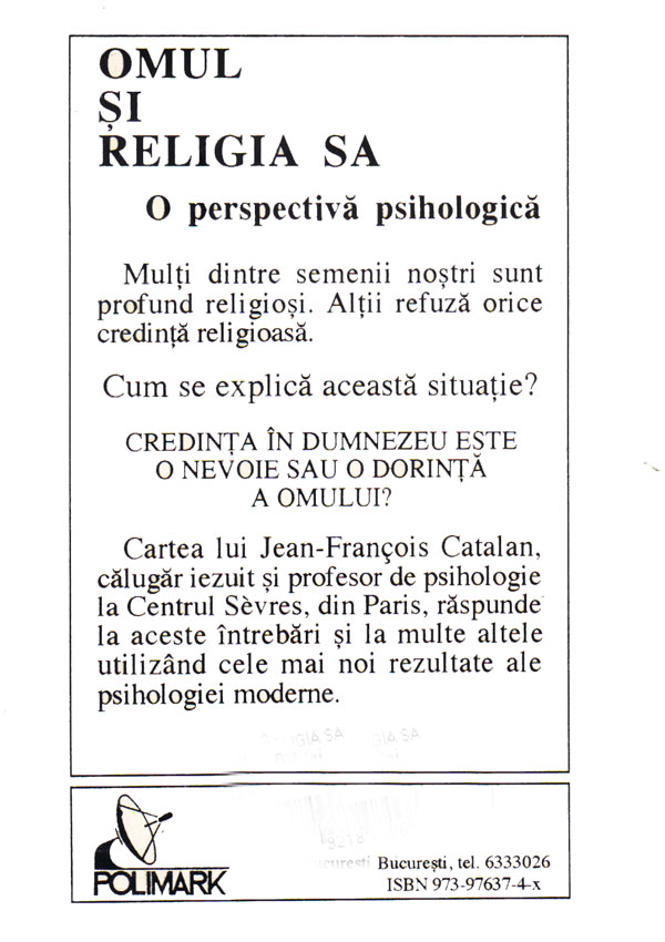 Omul si religia sa. O perspectiva psihologica - Jean-Francois Catalan