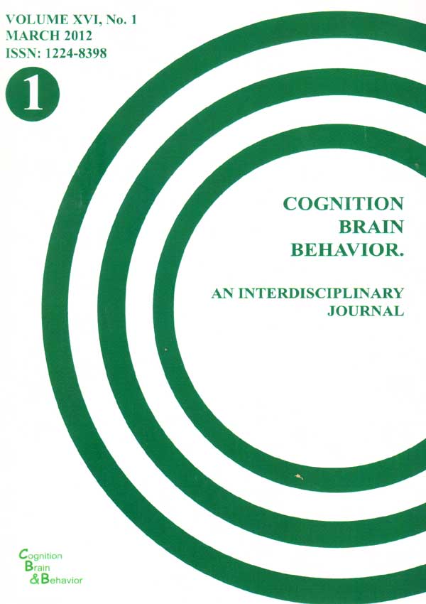 Cognition, Brain, Behavior. An Interdisciplinary Journal (March 2012) - Autori multipli 