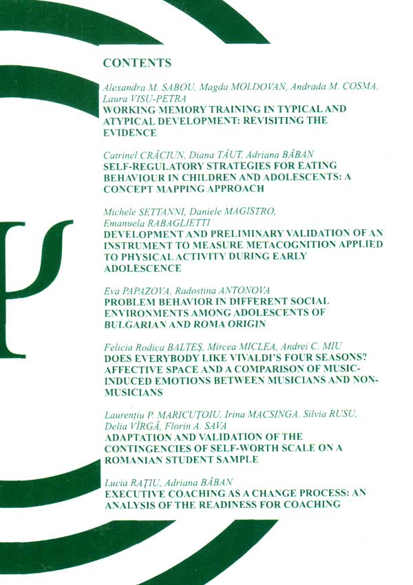 Cognition, Brain, Behavior. An Interdisciplinary Journal (March 2012) - Autori multipli 