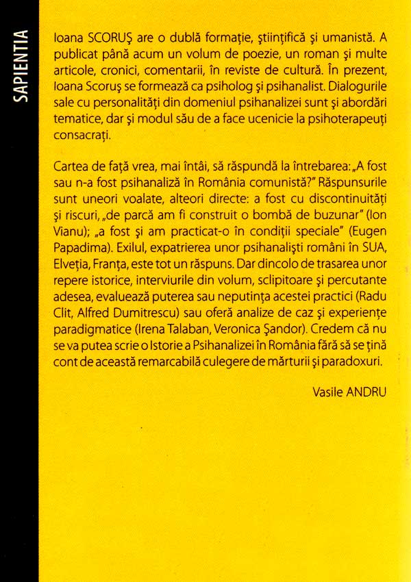 Paradoxurile psihanalizei in Romania - Ioana Scorus